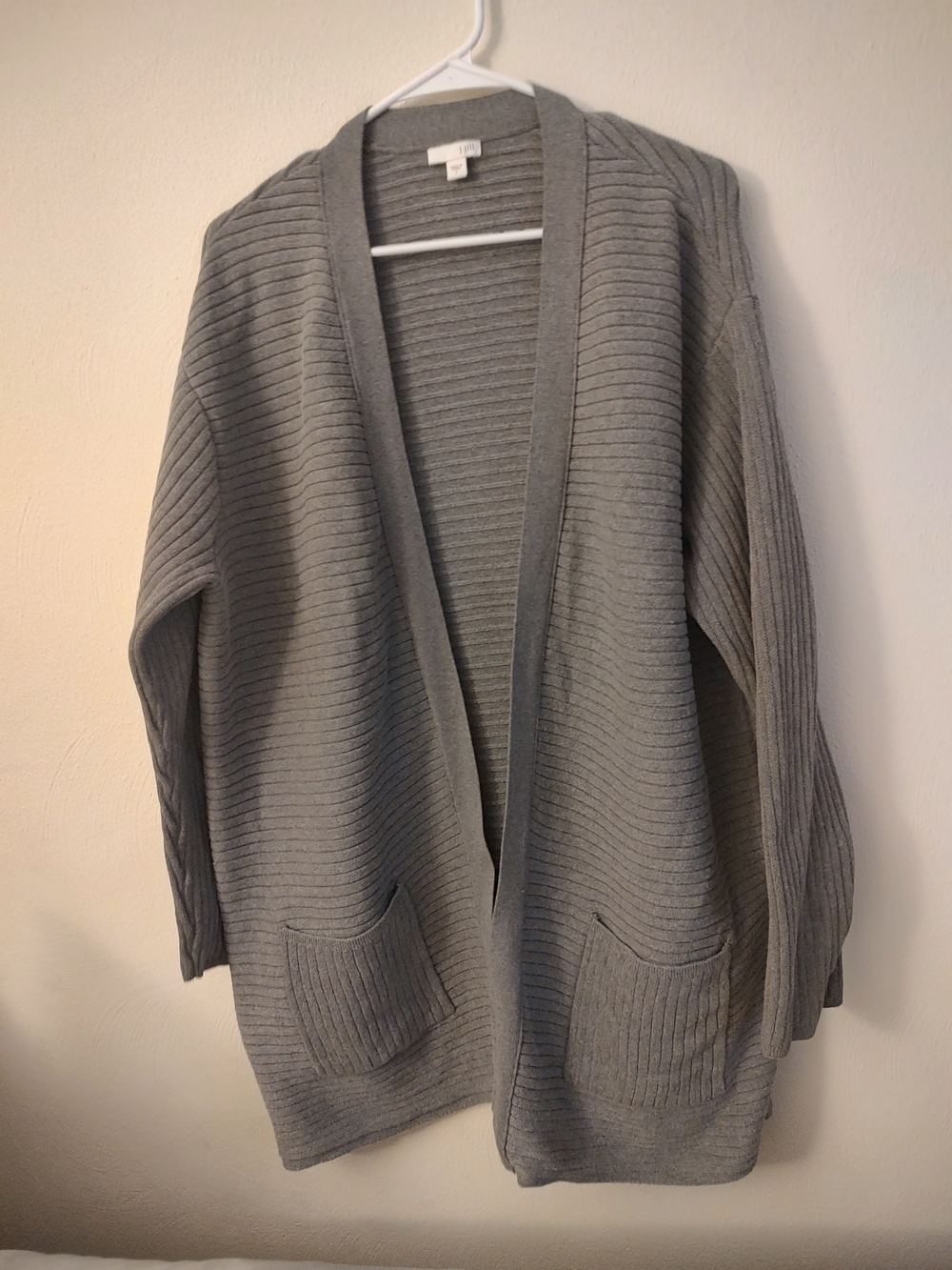 J. Jill Gray Ribbed Open-Front Cardigan
